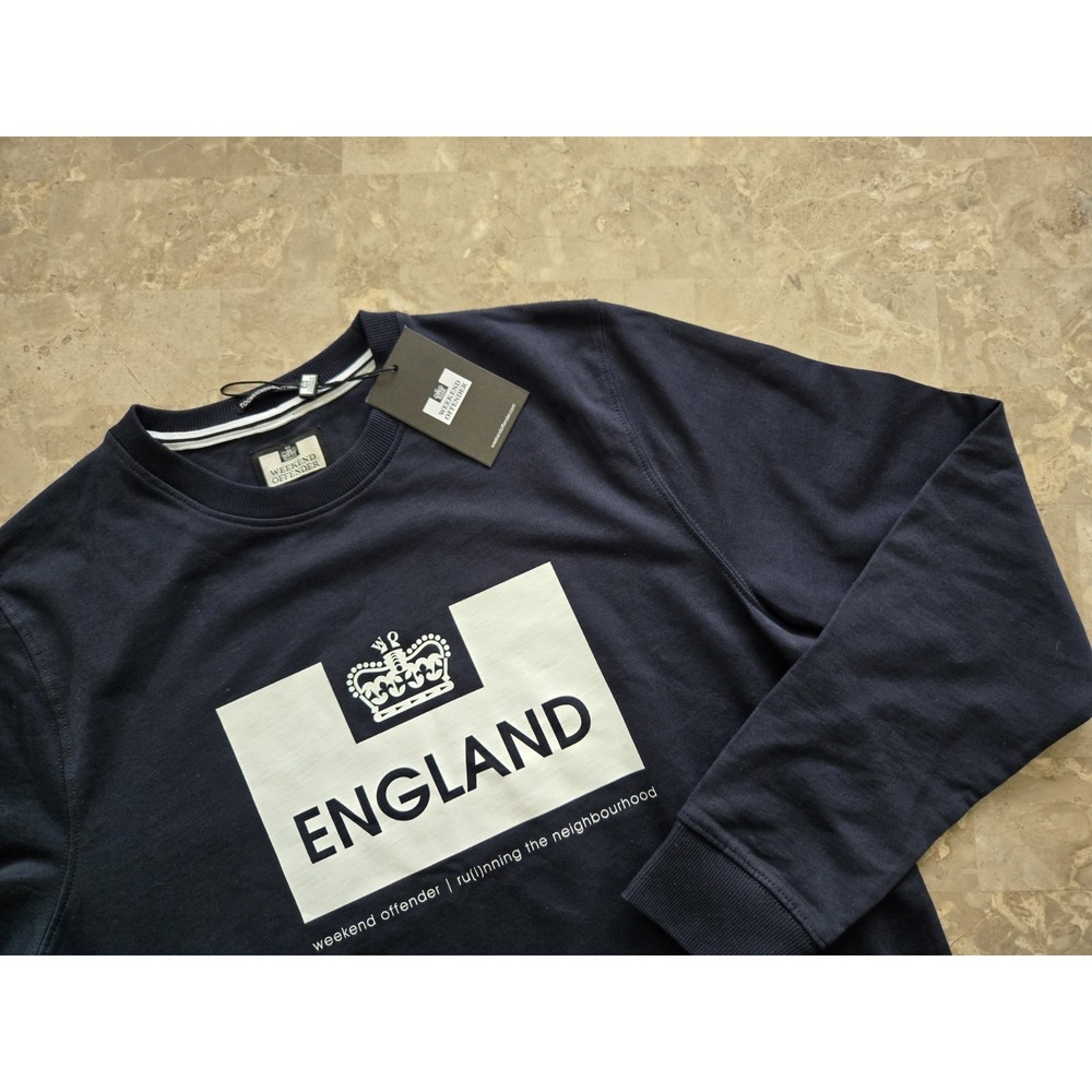 NEW! Weekend Offender Logo‎  Jumper Pullover ENGLAND Sweatshirt Mens Medium
